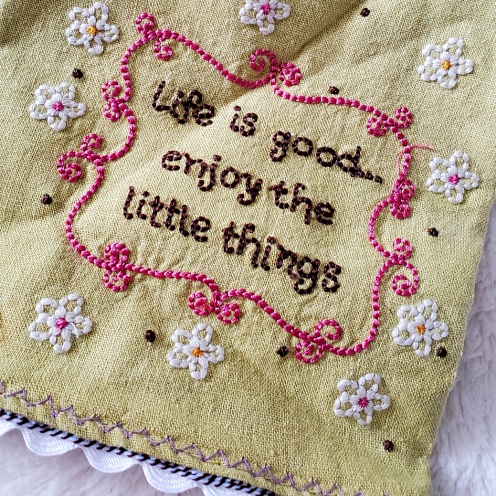 Hand embroidered Tea Towel